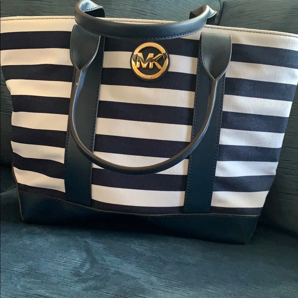 Michael kors striped handbag